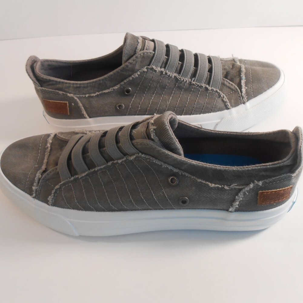 Blowfish Malibu Marley Elastic Slip-on Sneakers Gray Canvas Size 7
